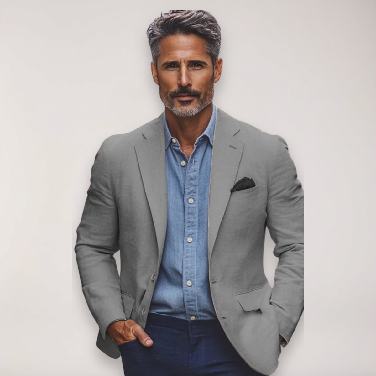 Men's Smart Casual Blazer in Beige, Navy, Blue, and Grey - Ideal for Office and Events