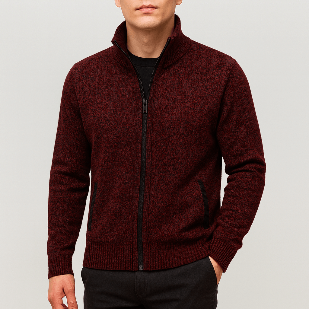 Men’s Zip-Collar Cardigan - Stylish Knit for Any Occasion