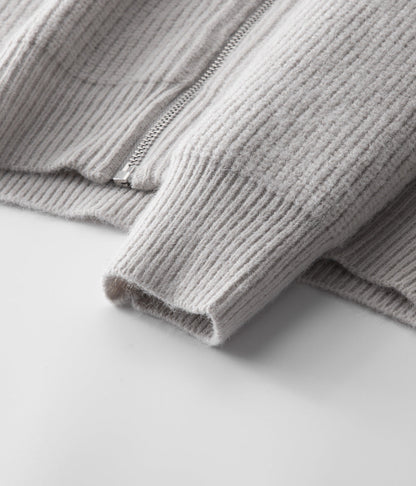 Men's Ribbed Funnel Neck Zip Cardigan for All Occasions