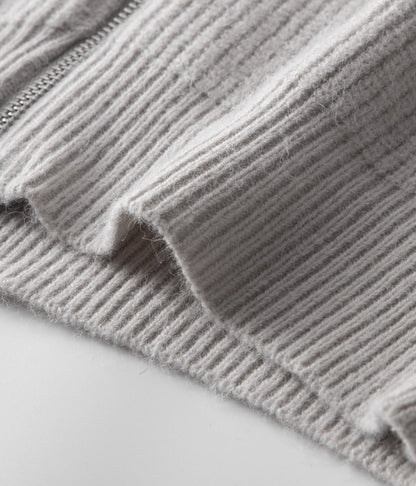 Men's Ribbed Funnel Neck Zip Cardigan for All Occasions