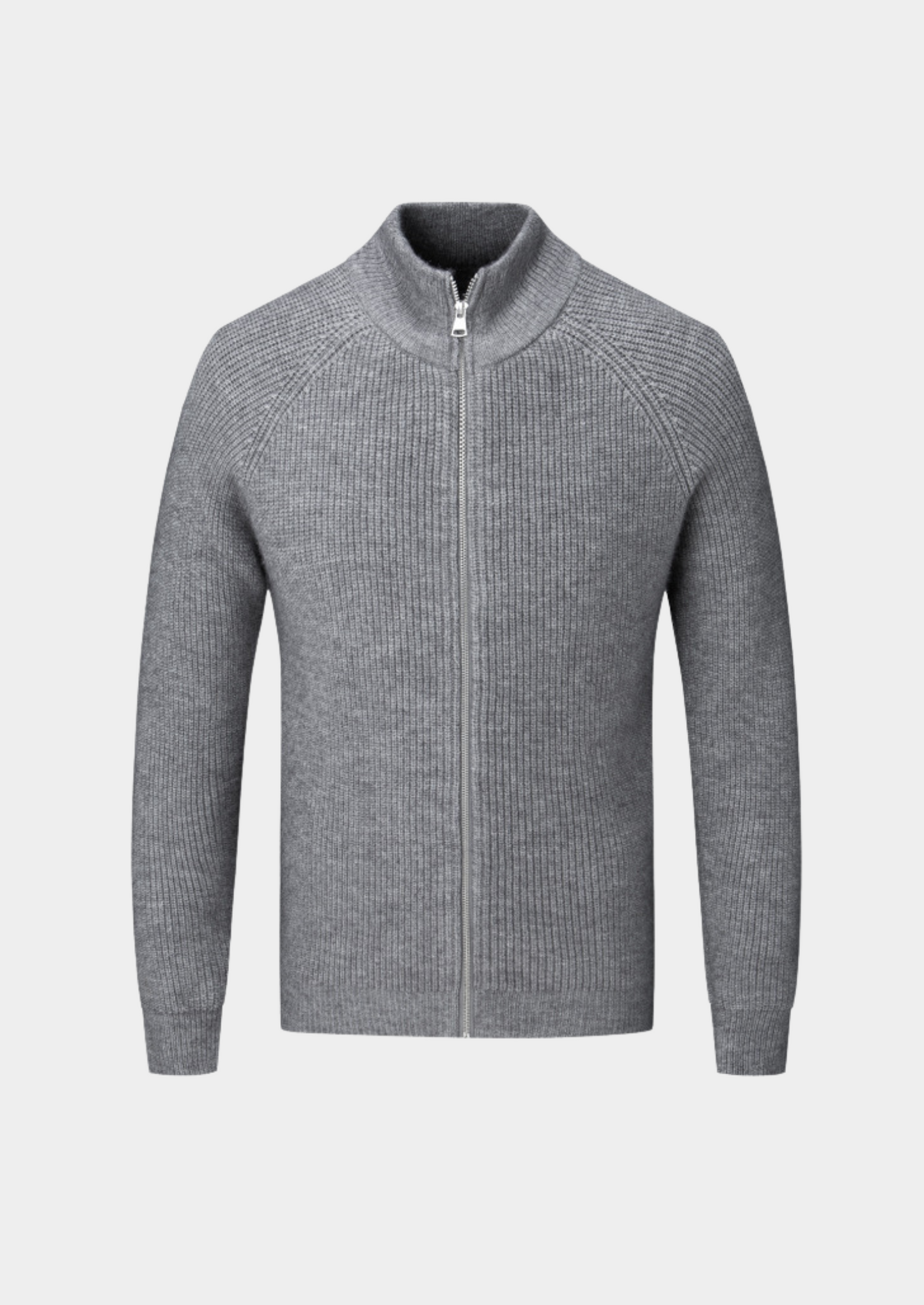 Men's Ribbed Funnel Neck Zip Cardigan for All Occasions