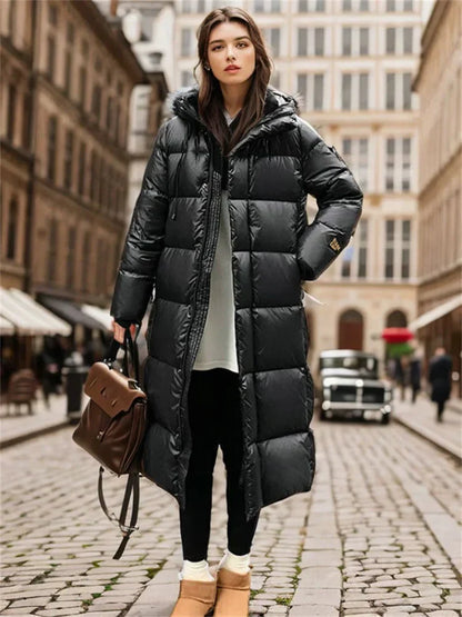 Maxi Quilted Hooded Winter Jacket for Women