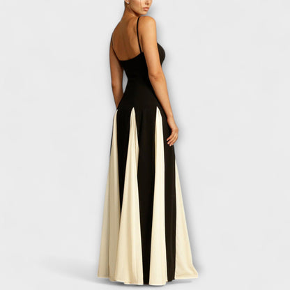 Ember - A-Line Maxi Dress with Tulle Panels for Special Occasions