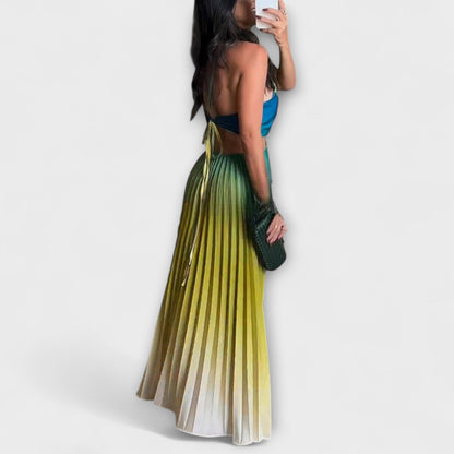 Chic Backless Tie-Dye Prom Dress