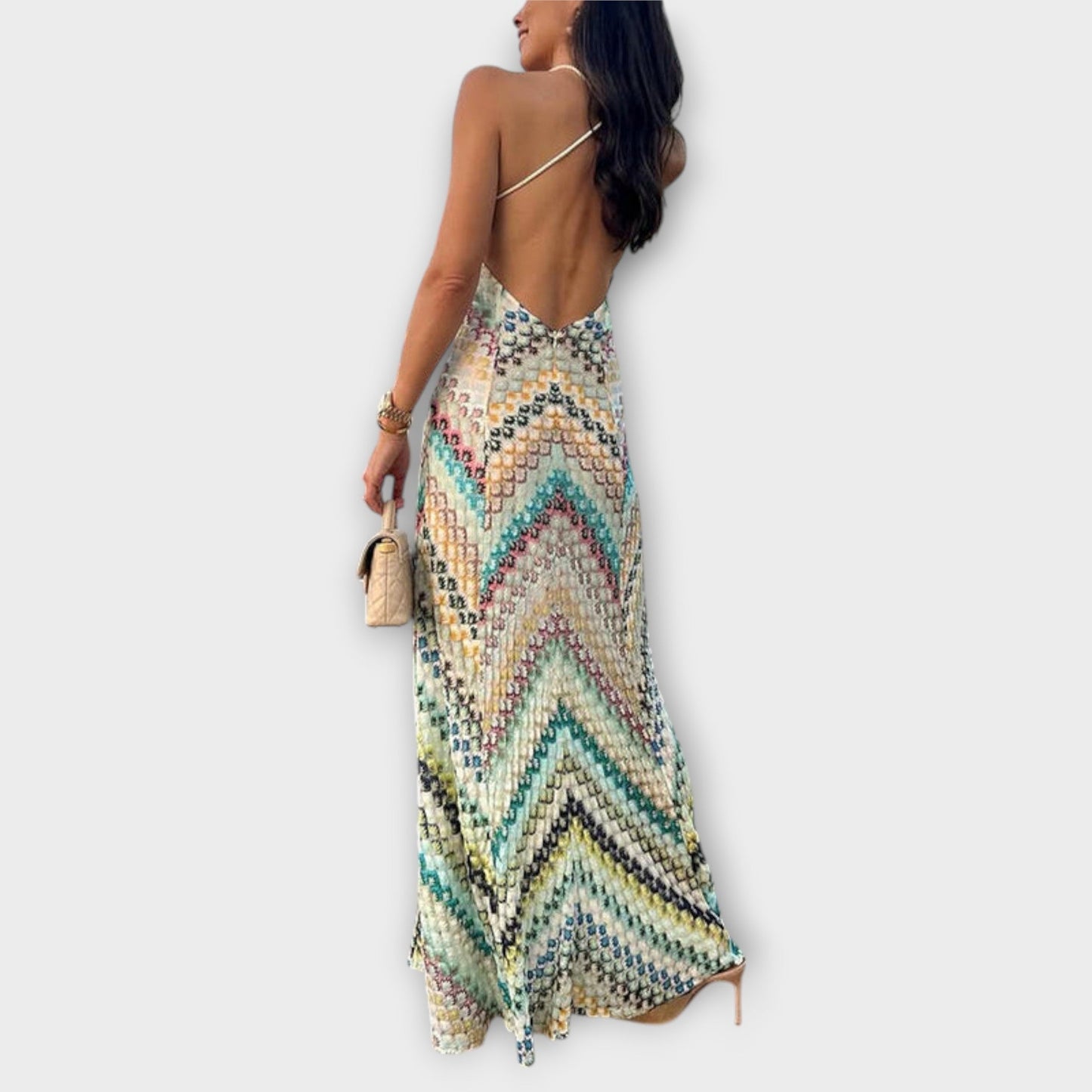 Remi - Missoni Vibrant Herringbone Maxi Dress for Any Occasion