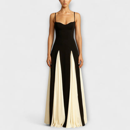 Ember - A-Line Maxi Dress with Tulle Panels for Special Occasions