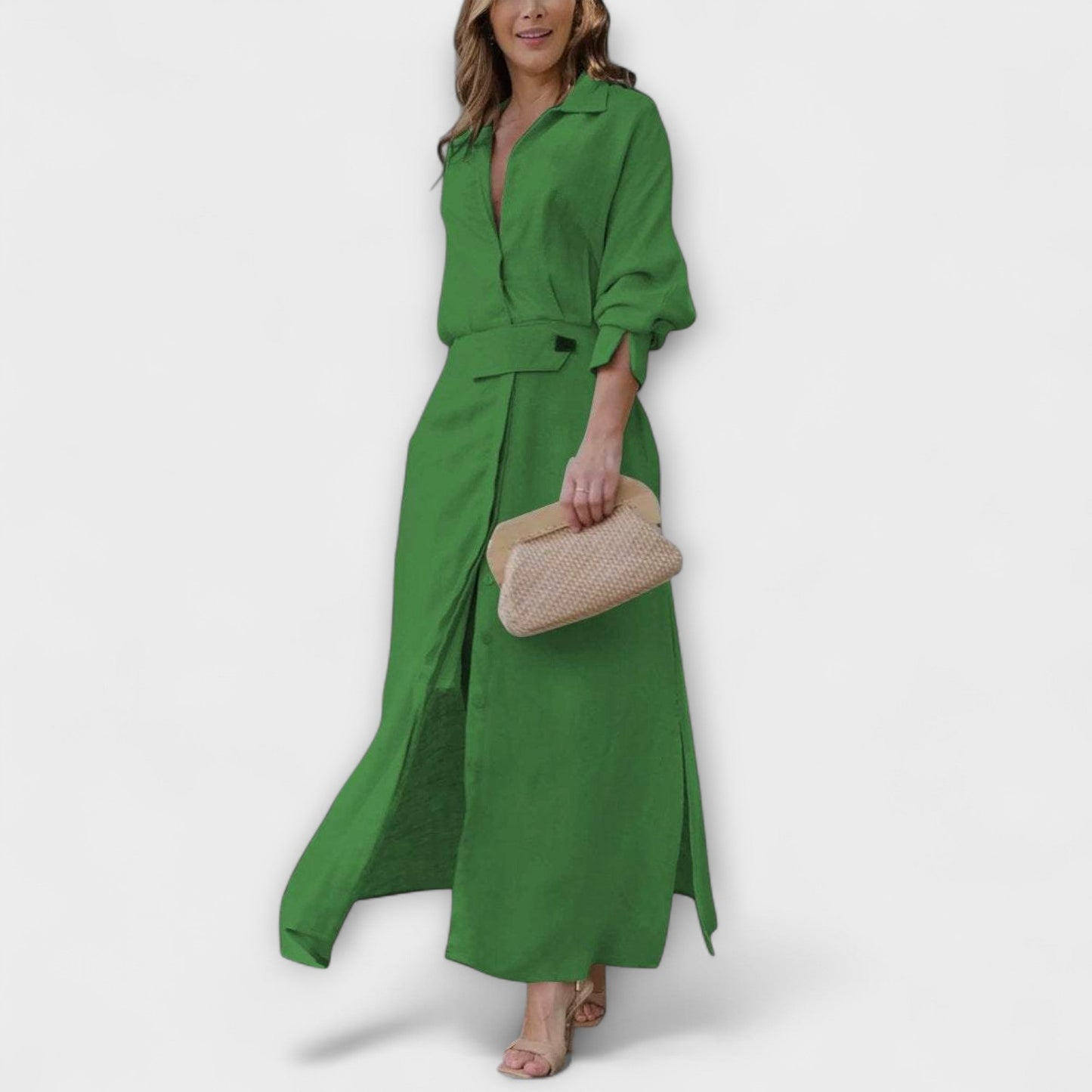 Jeanette V-Neck Maxi Dress for Special Occasions